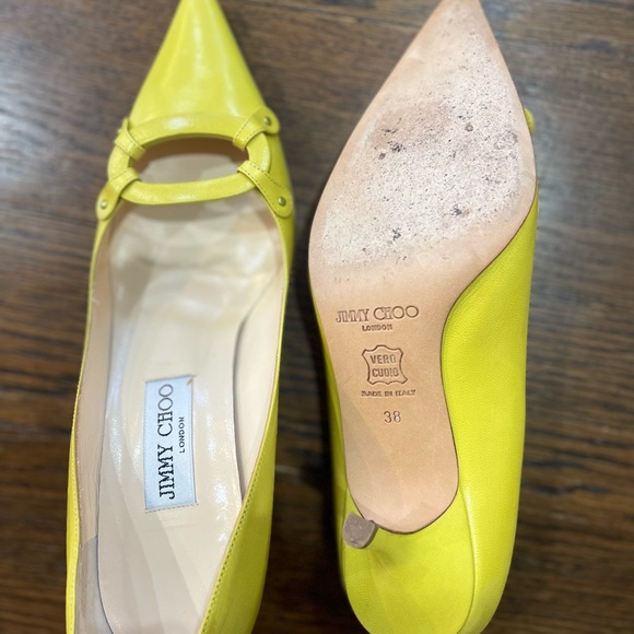 Jimmy Choo Yellow Pointed Heels Size 8 - Picture 4 of 6